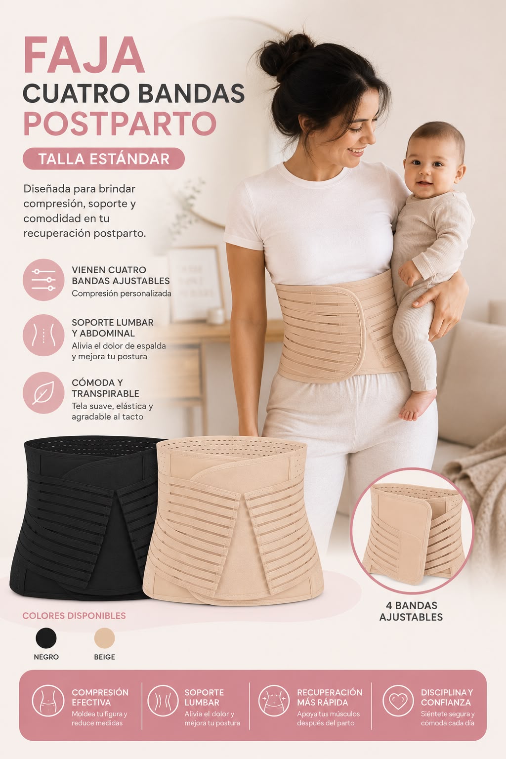 Faja cuatrobandas postparto