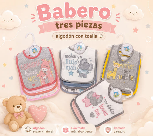 Set 3 baberos atoallados