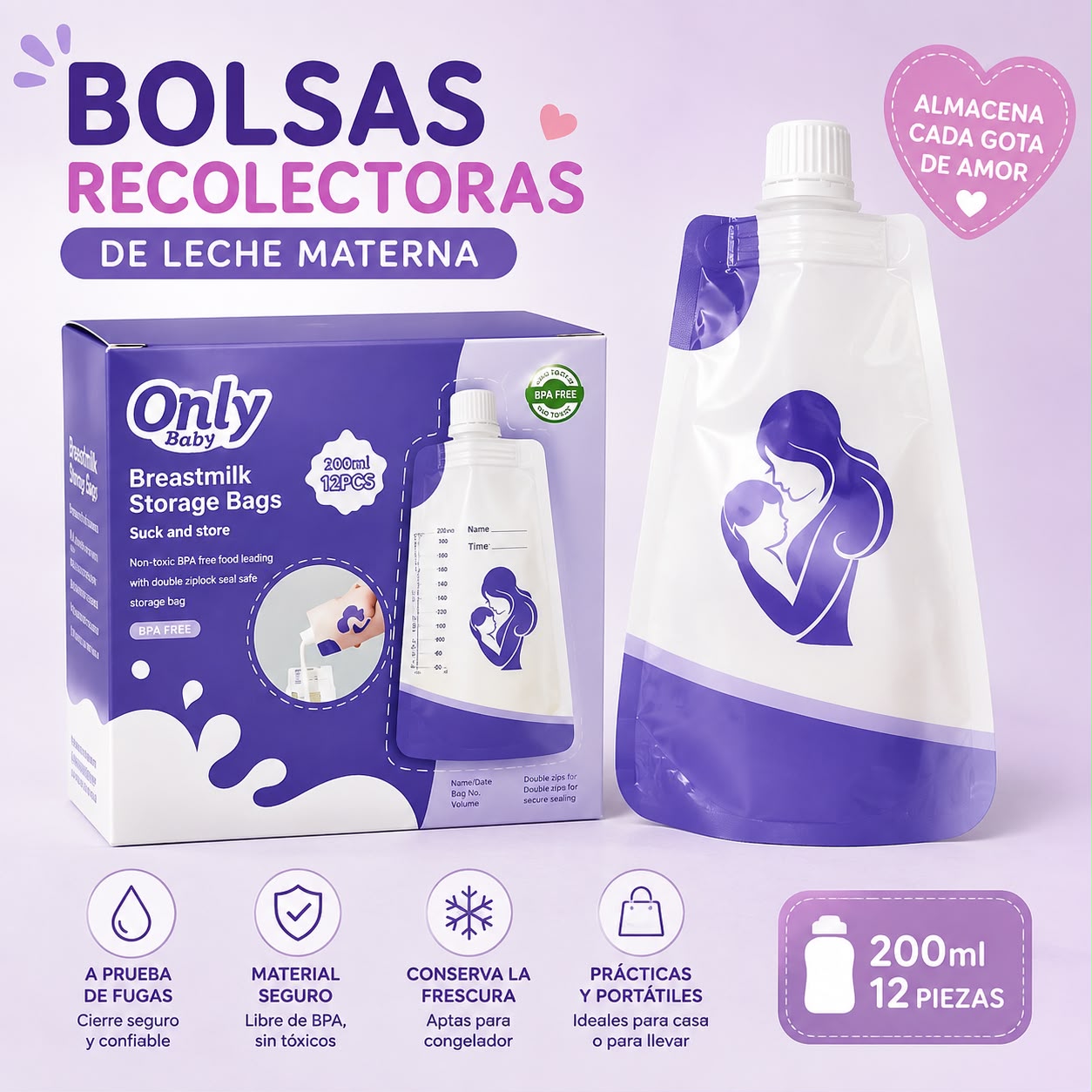 Bolsas Recolectoras de Leche Materna