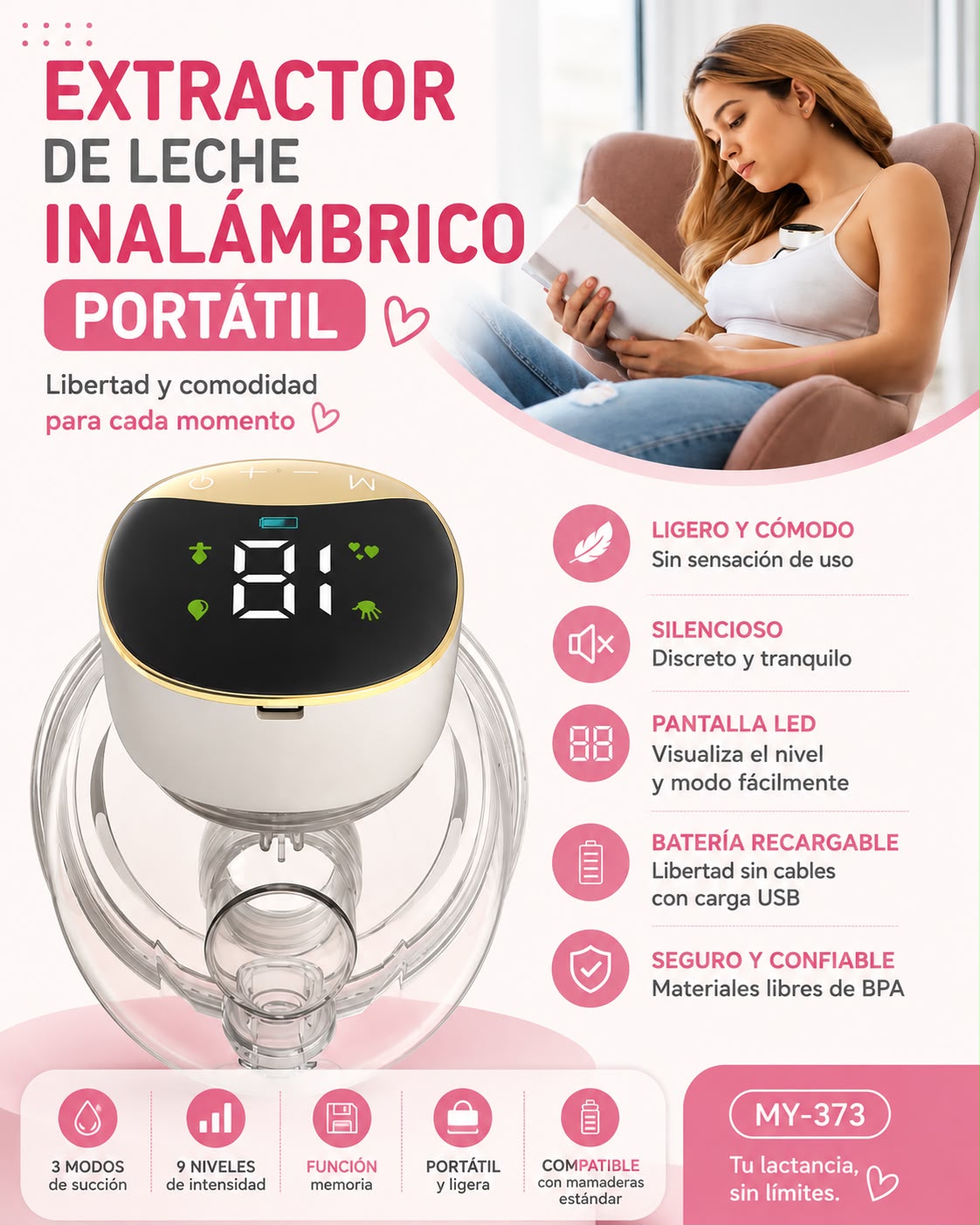 Extractor de Leche Inalámbrico Portátil