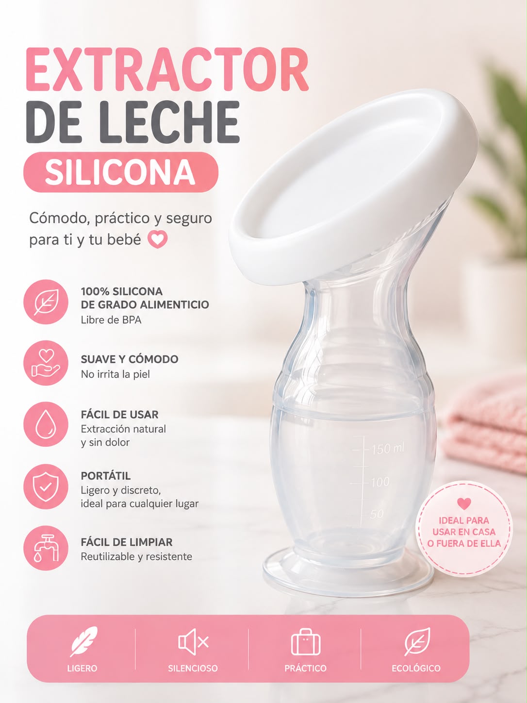Extractor de Leche de Silicona