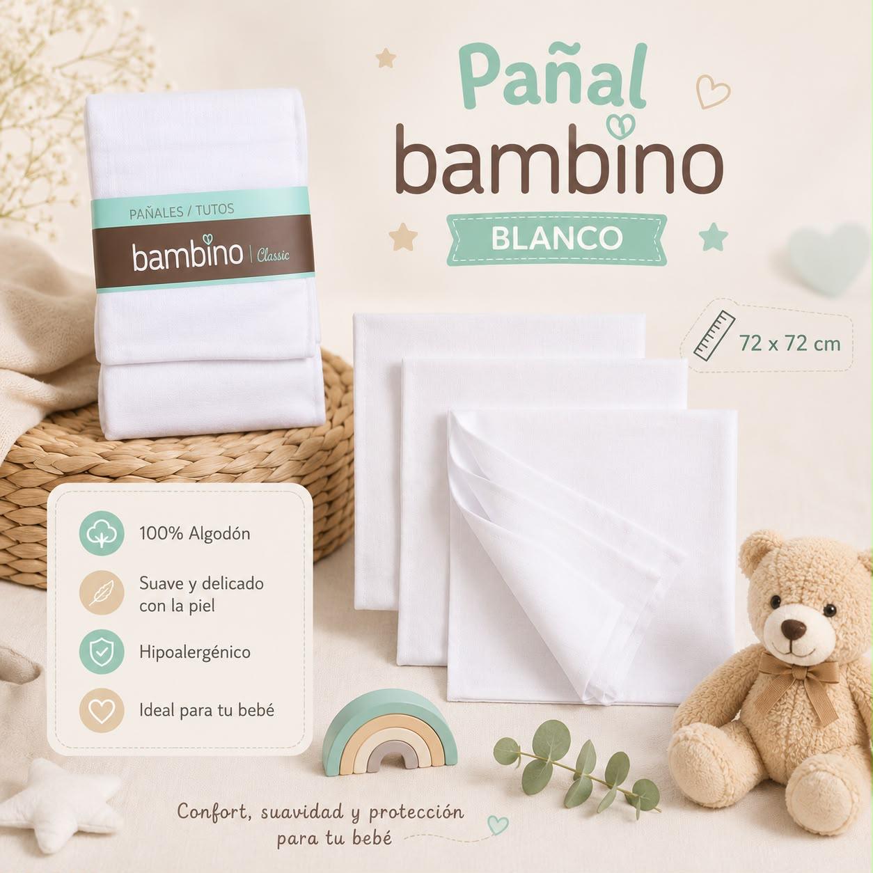Set 3 Pañal blanco