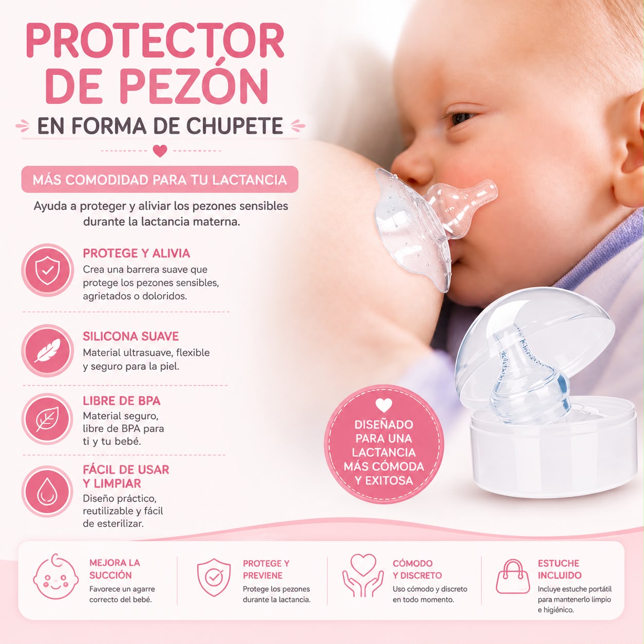 Protector de pezon en forma de chupete