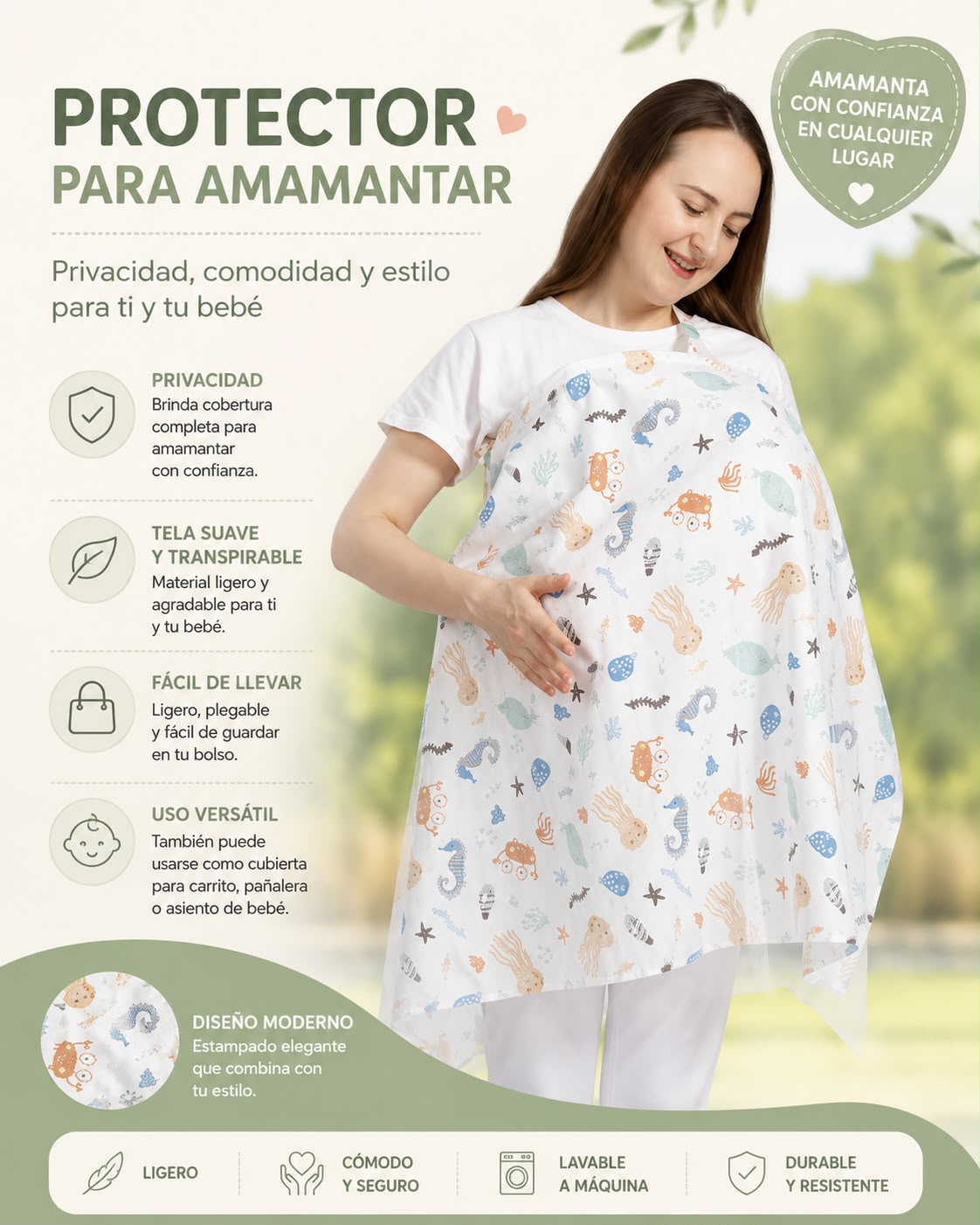 Protector para Amamantar y Mosquitero para Coche de Bebé