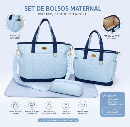 Set de 2 Bolsos Azul Claro