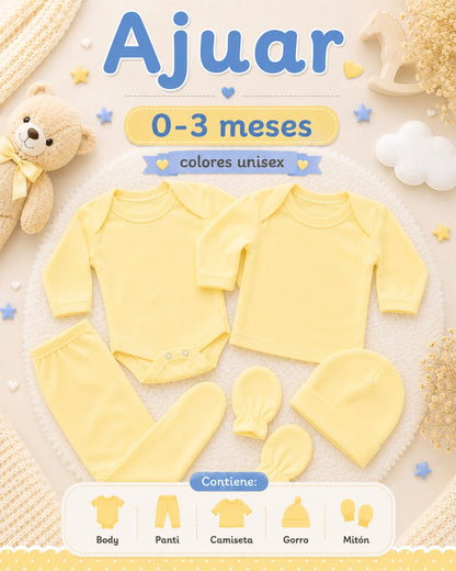 Ajuar liso Unisex 0-3