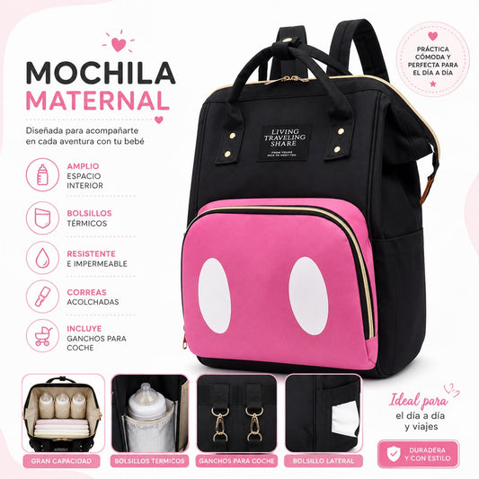 Mochila maternal Disney fucsia