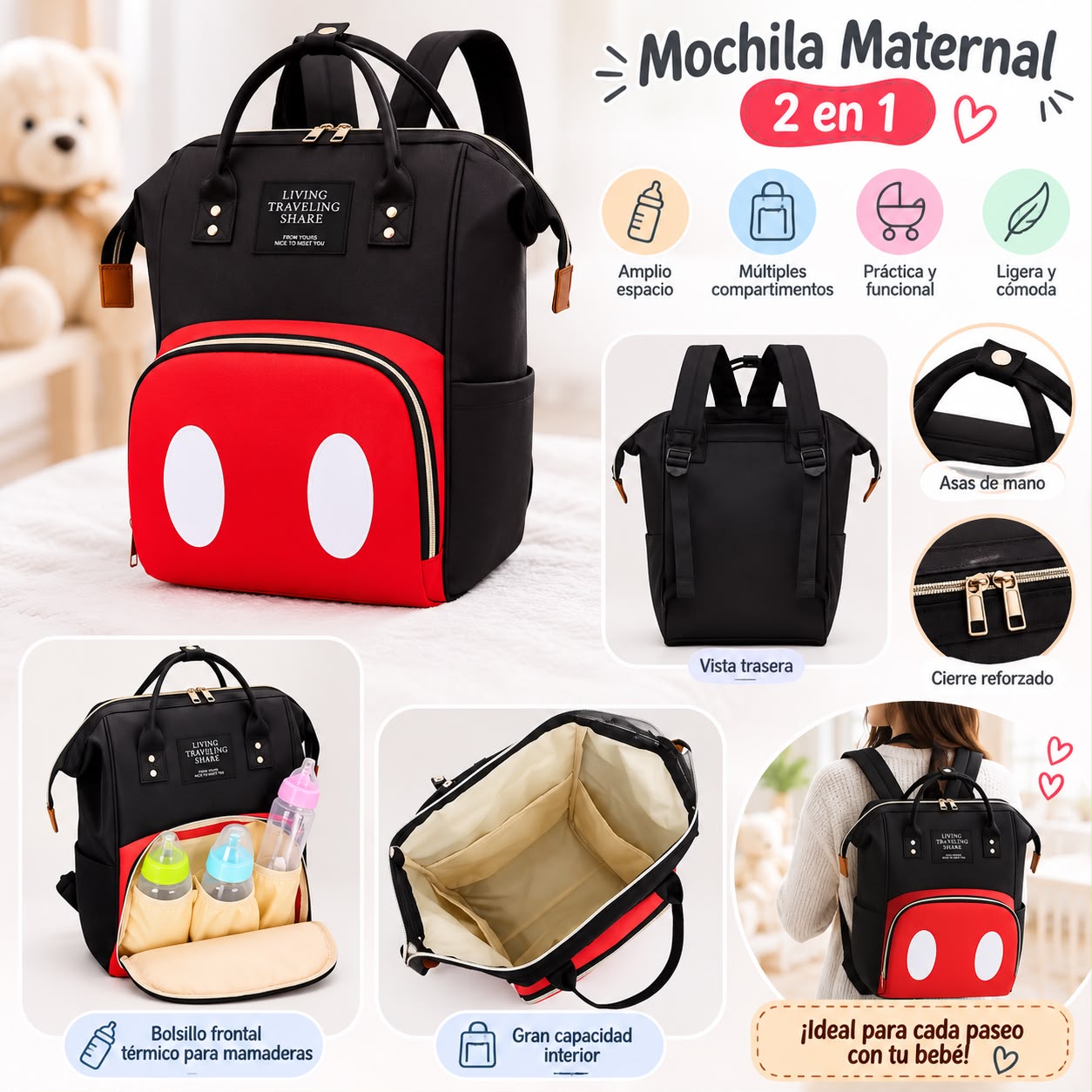 Mochila Disney rojo