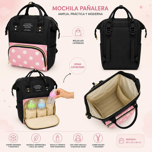 Mochila maternal Disney rosa