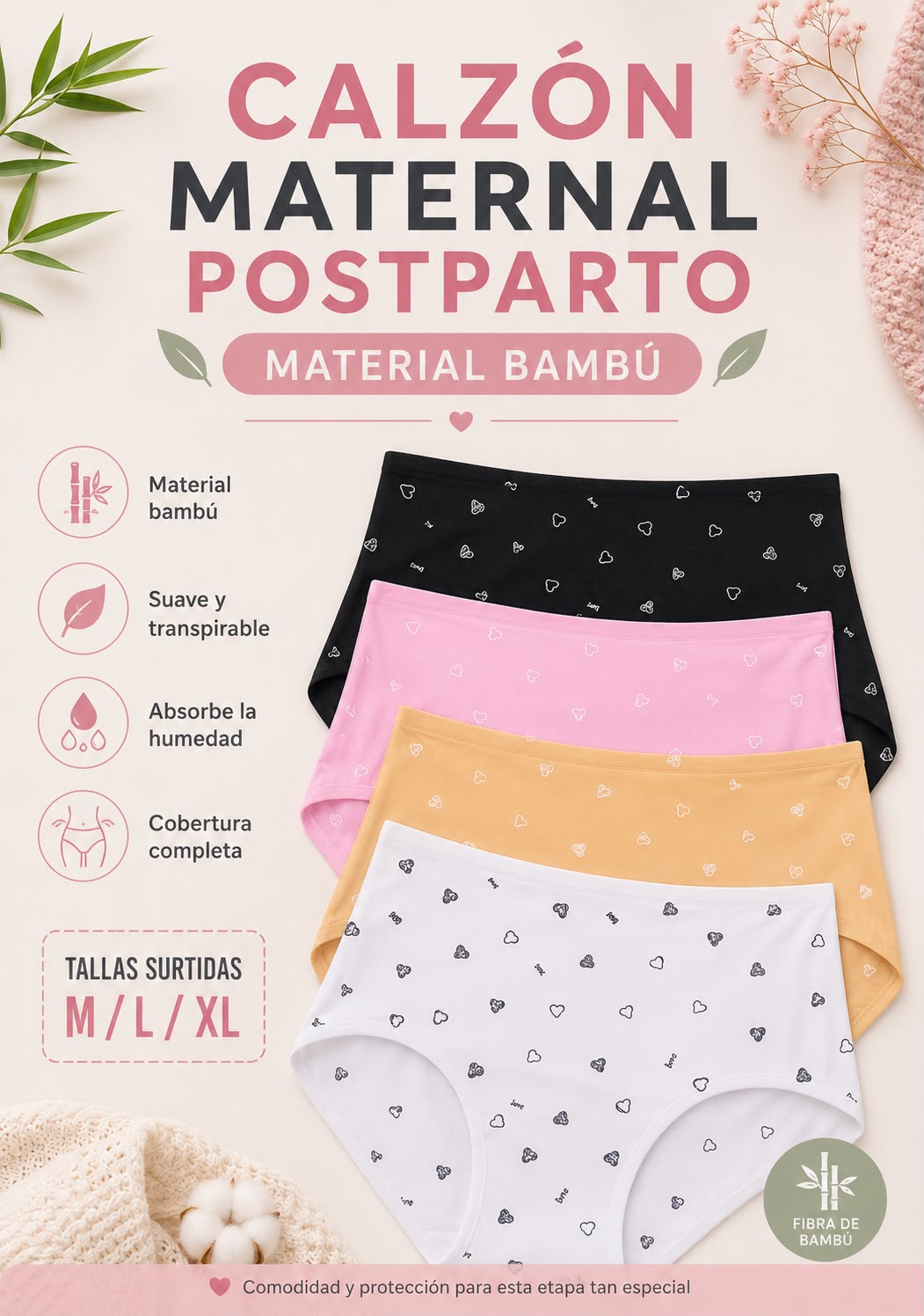 Set 3 calzon maternal postparto diseño