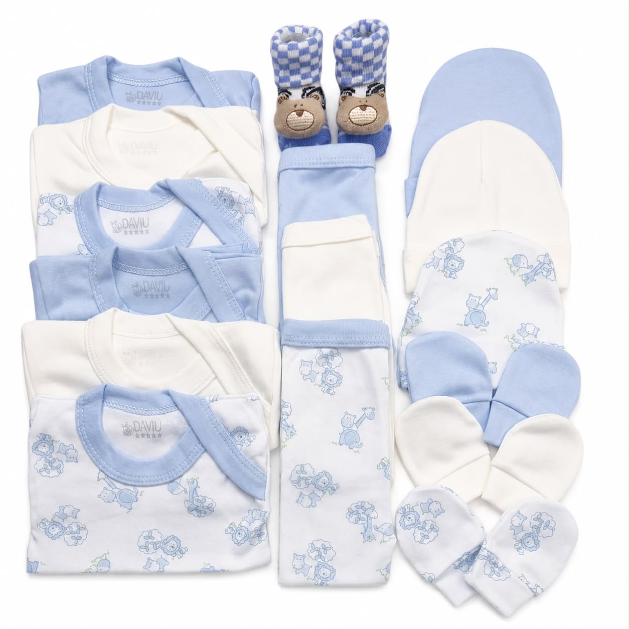 Set Ajuar Nacimiento Bebé Algodón Hipoalergenico Animalitos