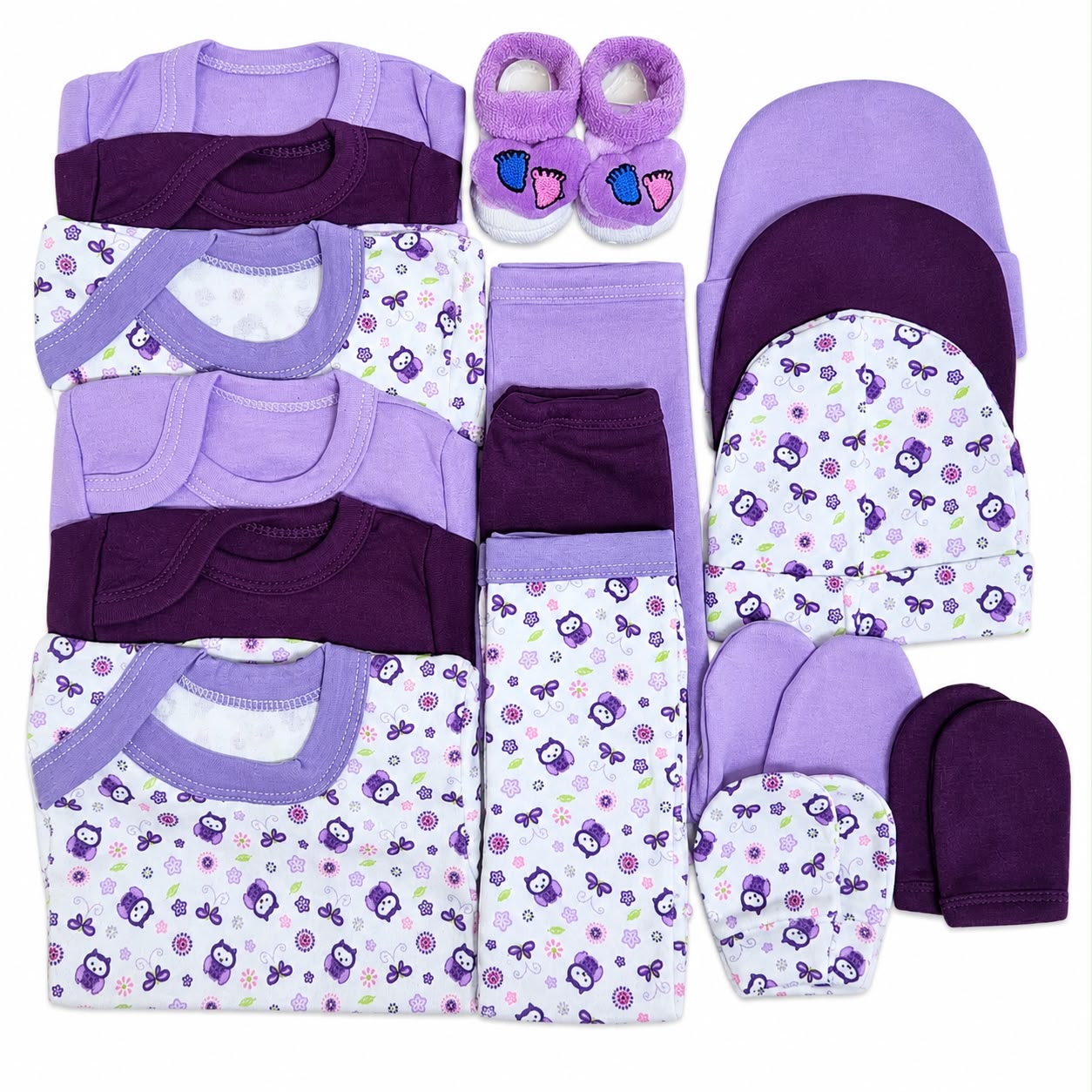 Set Ajuar Nacimiento Bebé Algodón Hipoalergenico Buho