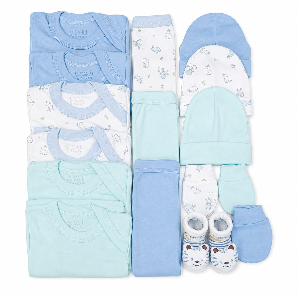 Set Ajuar Nacimiento Bebé Algodón Hipoalergenico conejito