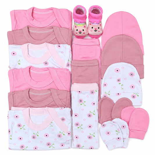 Set Ajuar Nacimiento Bebé Algodón Hipoalergenico flores